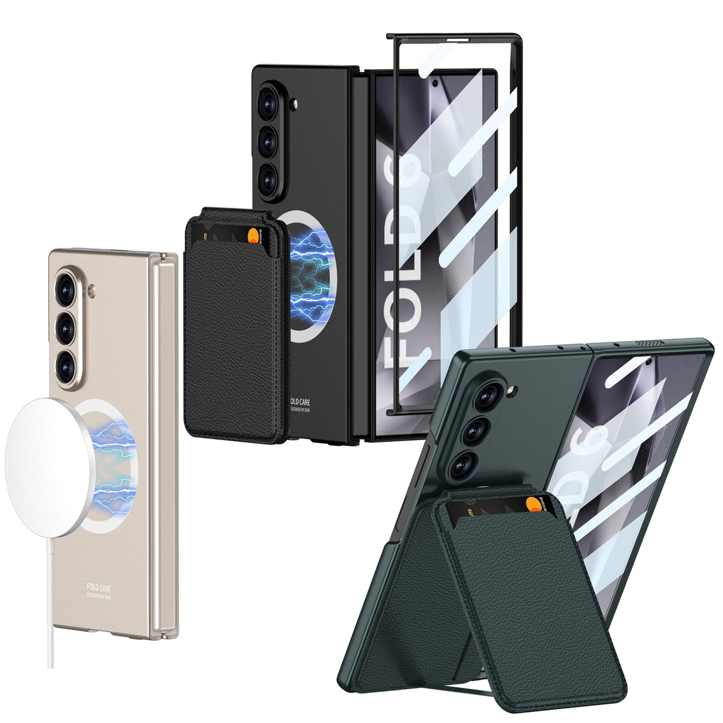Magnetic Leather Card Holder Shockproof Phone Case For Galaxy Z Series