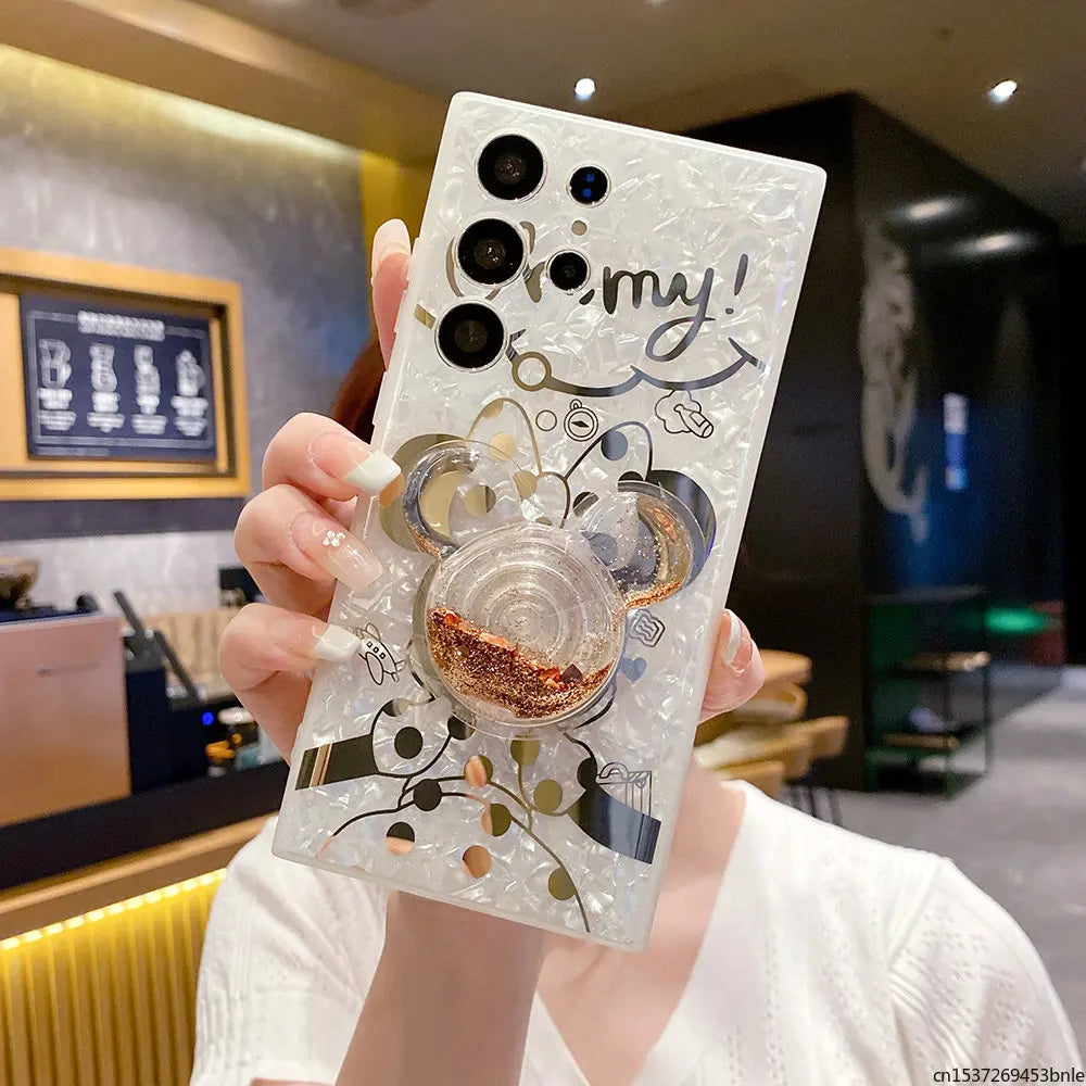 Mickey & Minnie Quicksand Bracket Phone Case for Samsung Galaxy Series