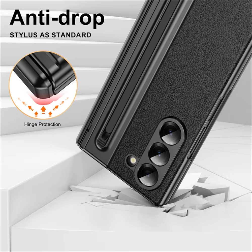 Z Fold Leather Cover + Hinge & Glass Protection