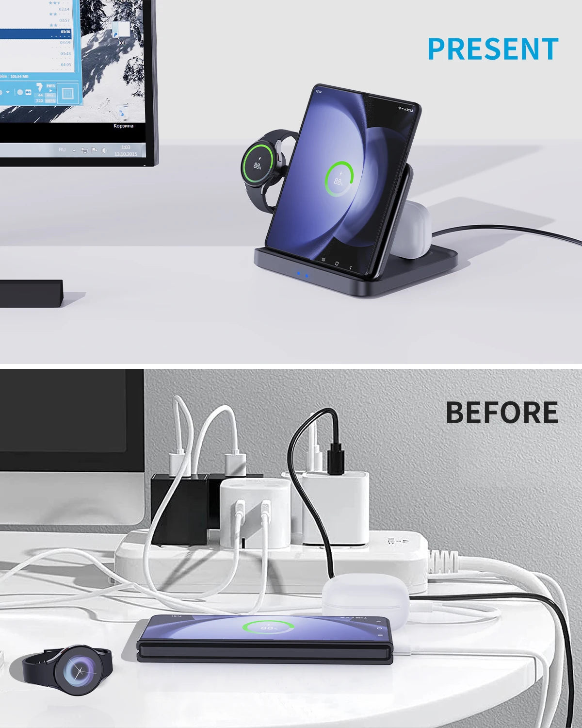 FoldMate Pro: The 3-in-1 Charger for Watch, Buds & Phone