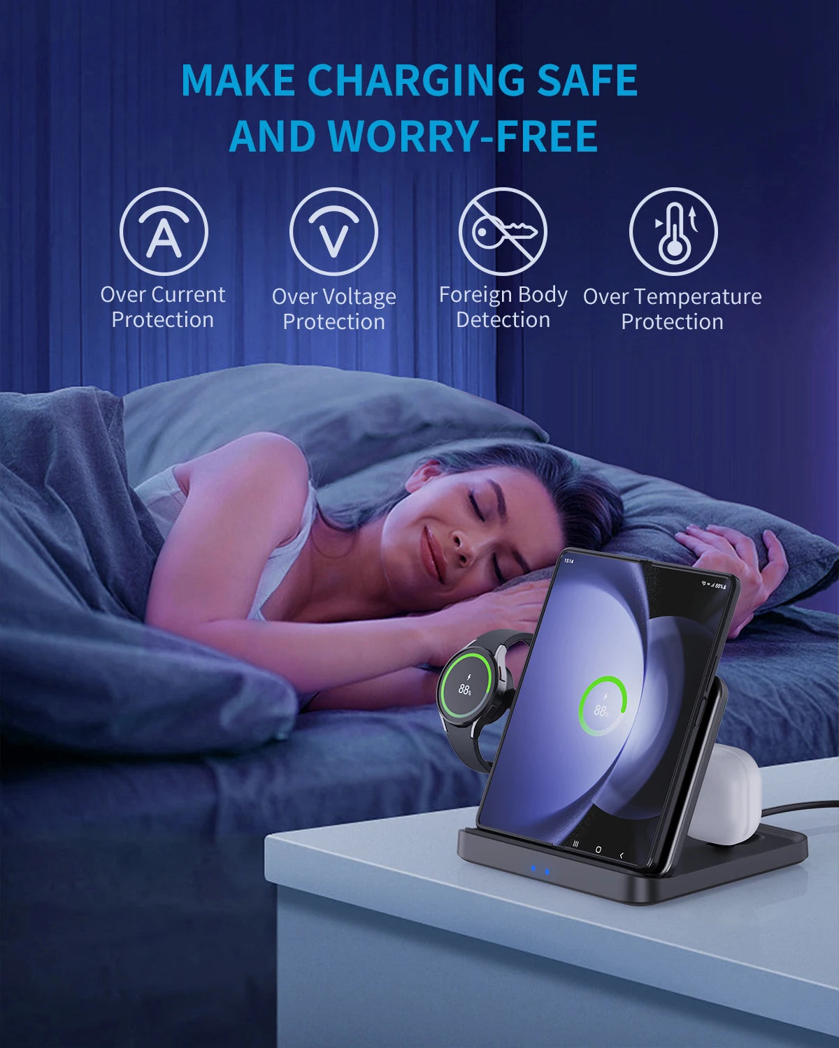 FoldMate Pro: The 3-in-1 Charger for Watch, Buds & Phone