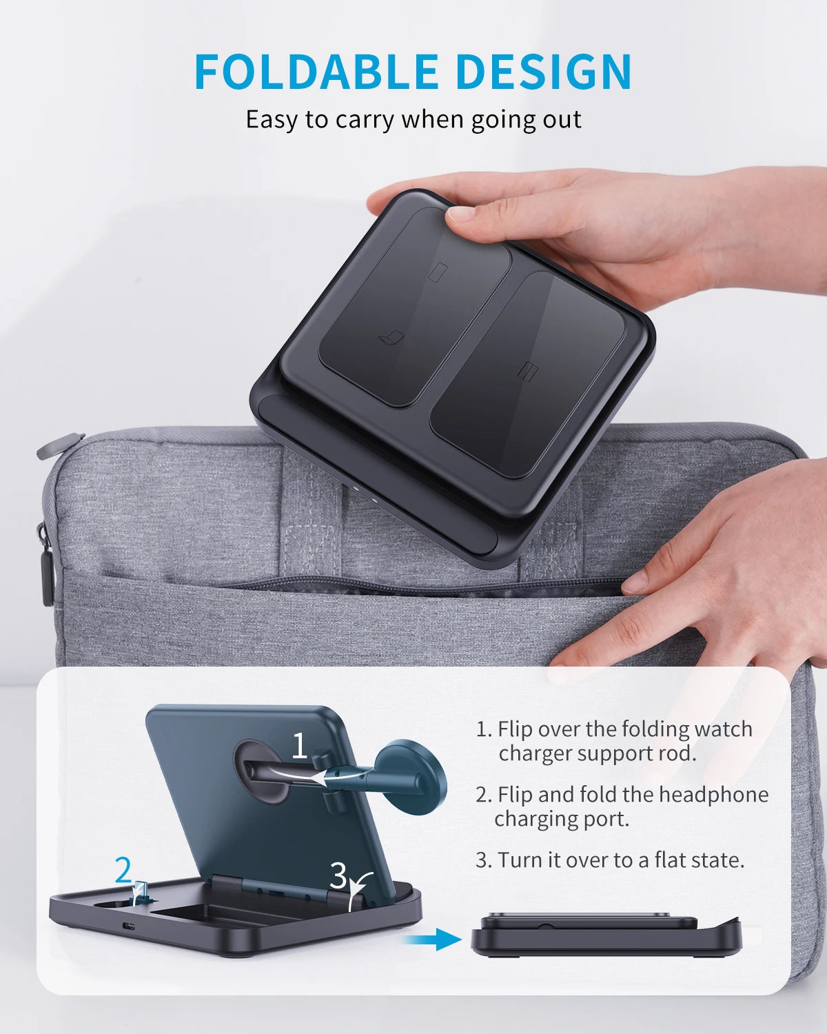 FoldMate Pro: The 3-in-1 Charger for Watch, Buds & Phone