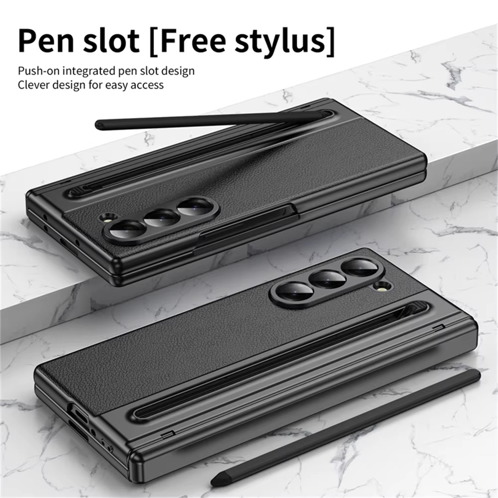 Z Fold Leather Cover + Hinge & Glass Protection