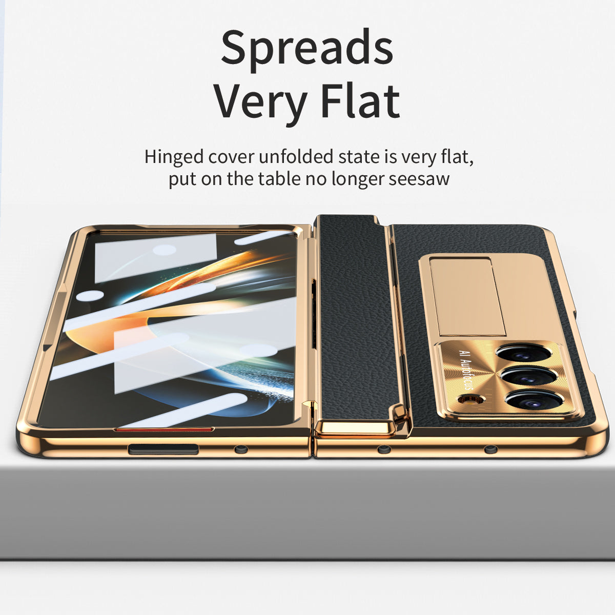 Luxury Leather Magnetic Bracket Shell Electroplated Phone Case For Samsung Galaxy Z Fold Series