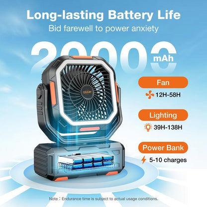 Ultimate 3-in-1 Rechargeable Fan, Light & Charging Station