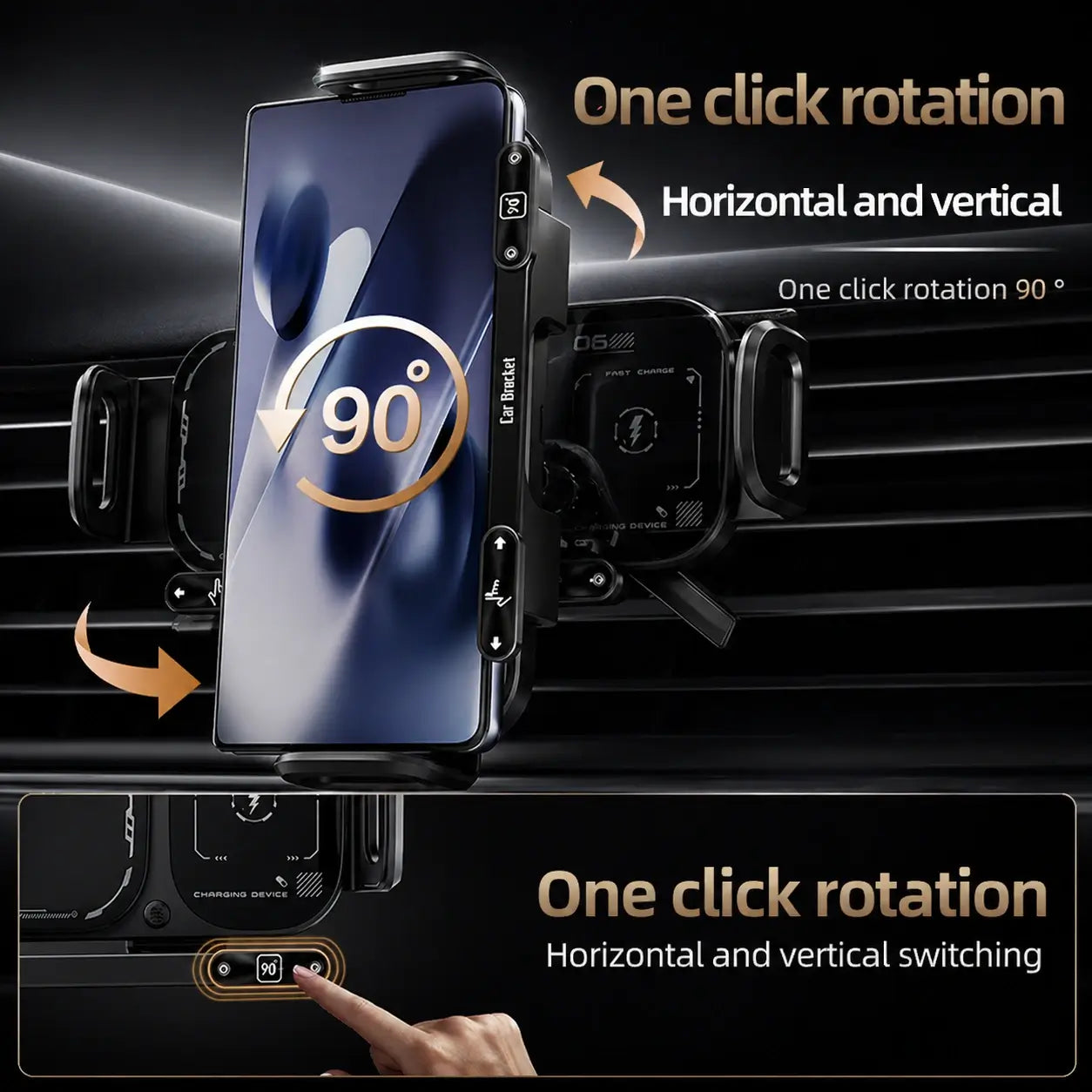 AutoGrip Pro™ – Premium Wireless Charging Car Mount & Phone Holder
