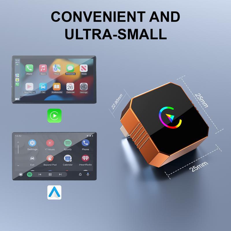 Wireless CarPlay & Android Auto Adapter, Fast Connect, Zero-Lag, Plug & Play