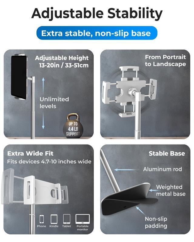 TabStand Elite™ 360° Adjustable Tablet & Portable Monitor Stand – Foldable Aluminum Holder for iPad Pro, Air, Mini & 17” Devices