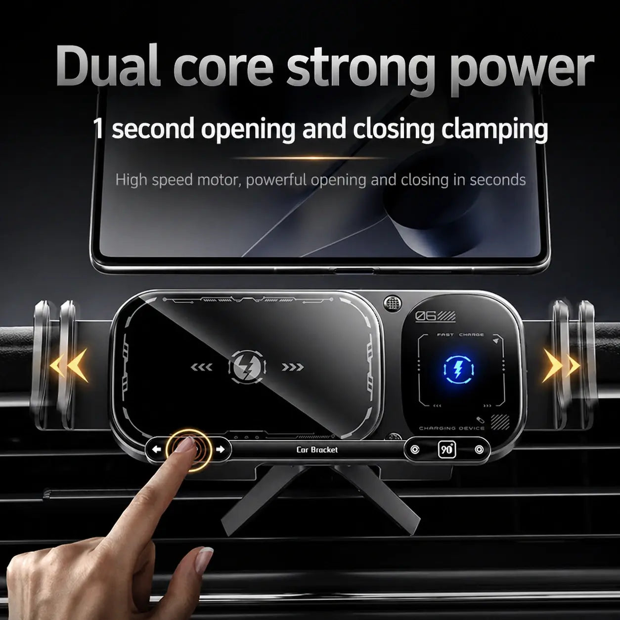 AutoGrip Pro™ – Premium Wireless Charging Car Mount & Phone Holder