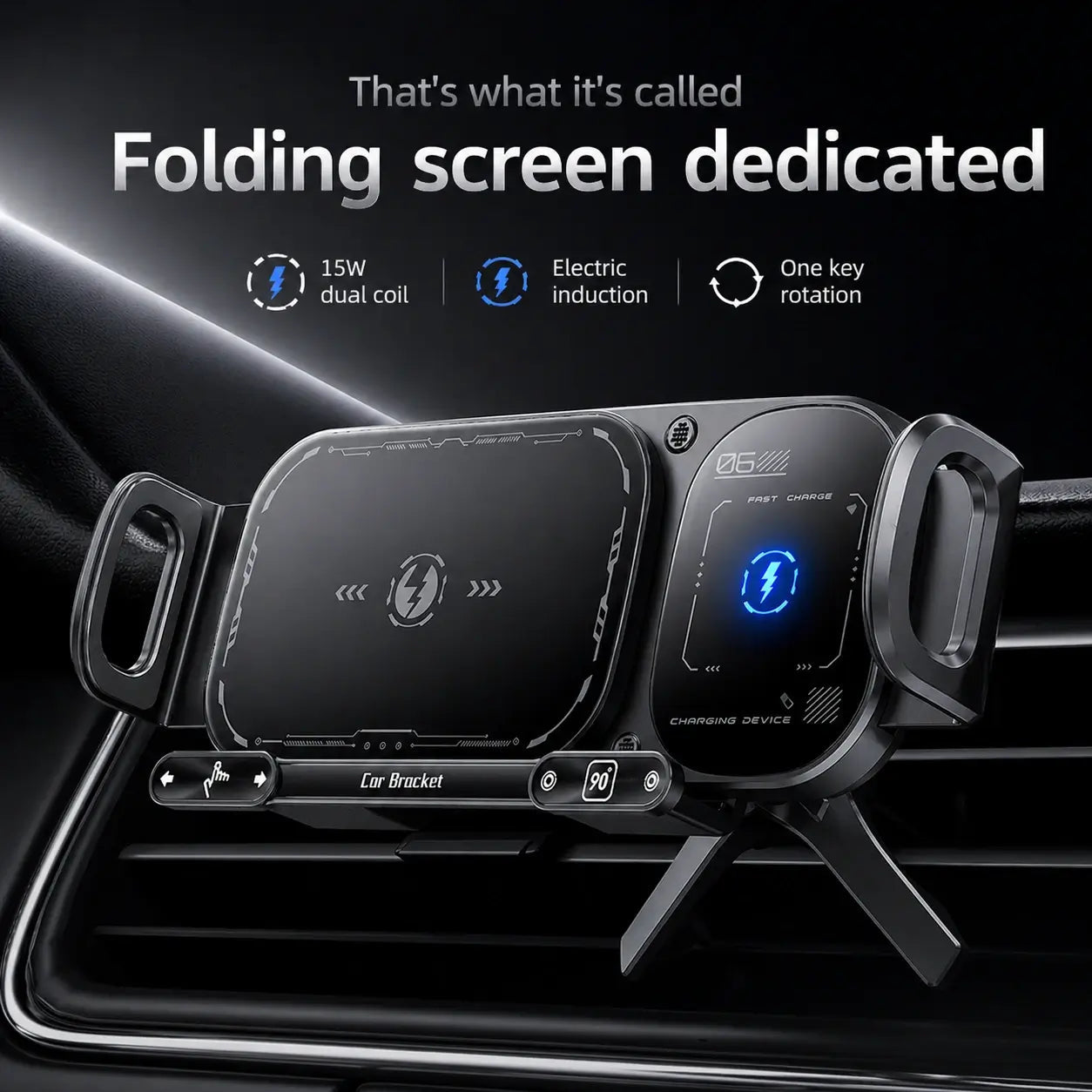 AutoGrip Pro™ – Premium Wireless Charging Car Mount & Phone Holder