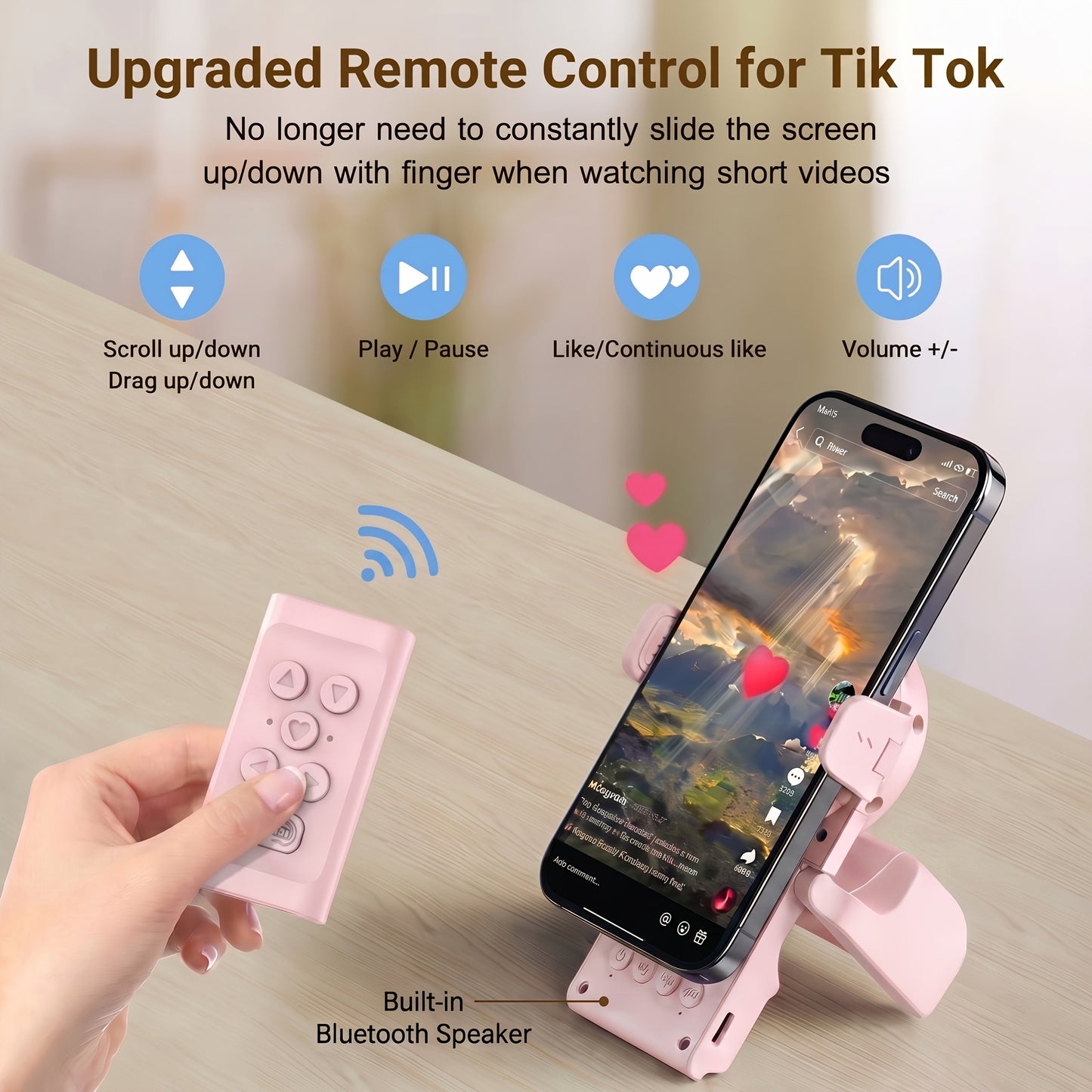 ScrollMate™ Wireless TikTok Remote &amp; Smartphone Holder
