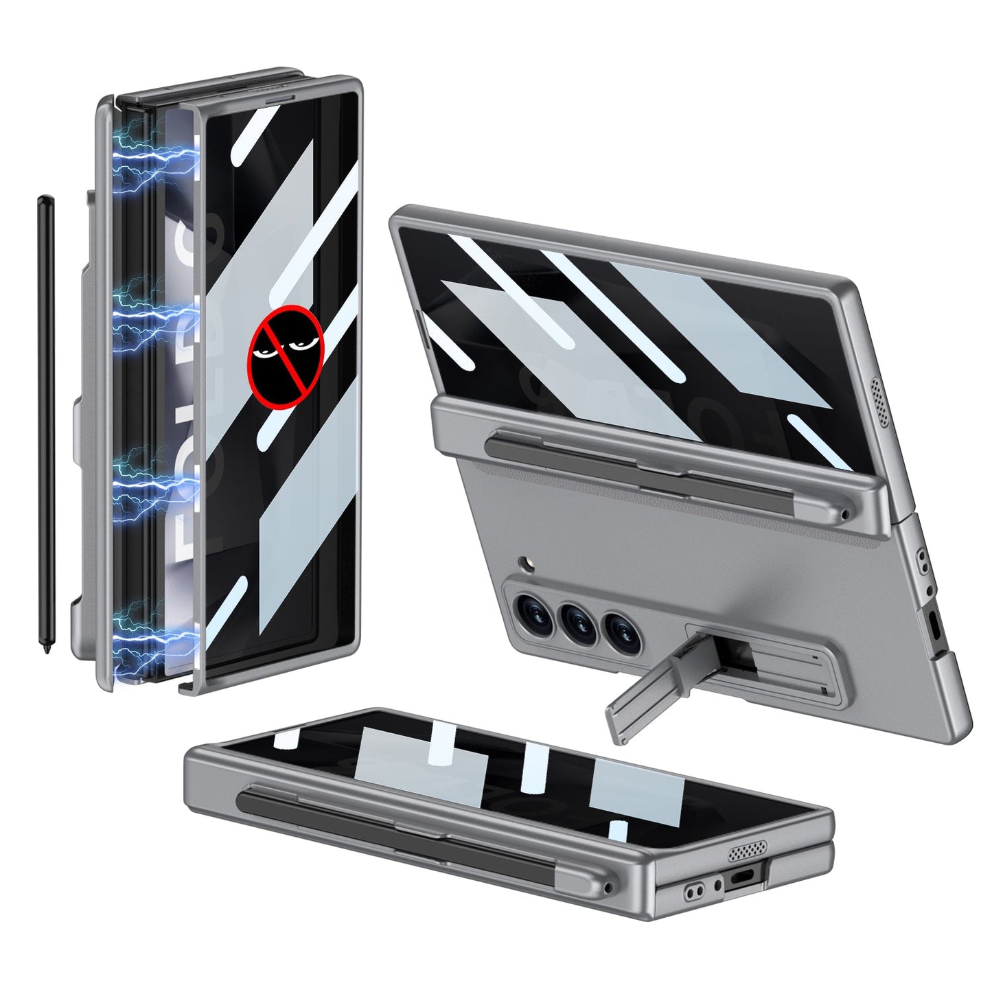 Magnetic Hinge Hidden Bracket Case With Pen Slot For Galaxy Z Series