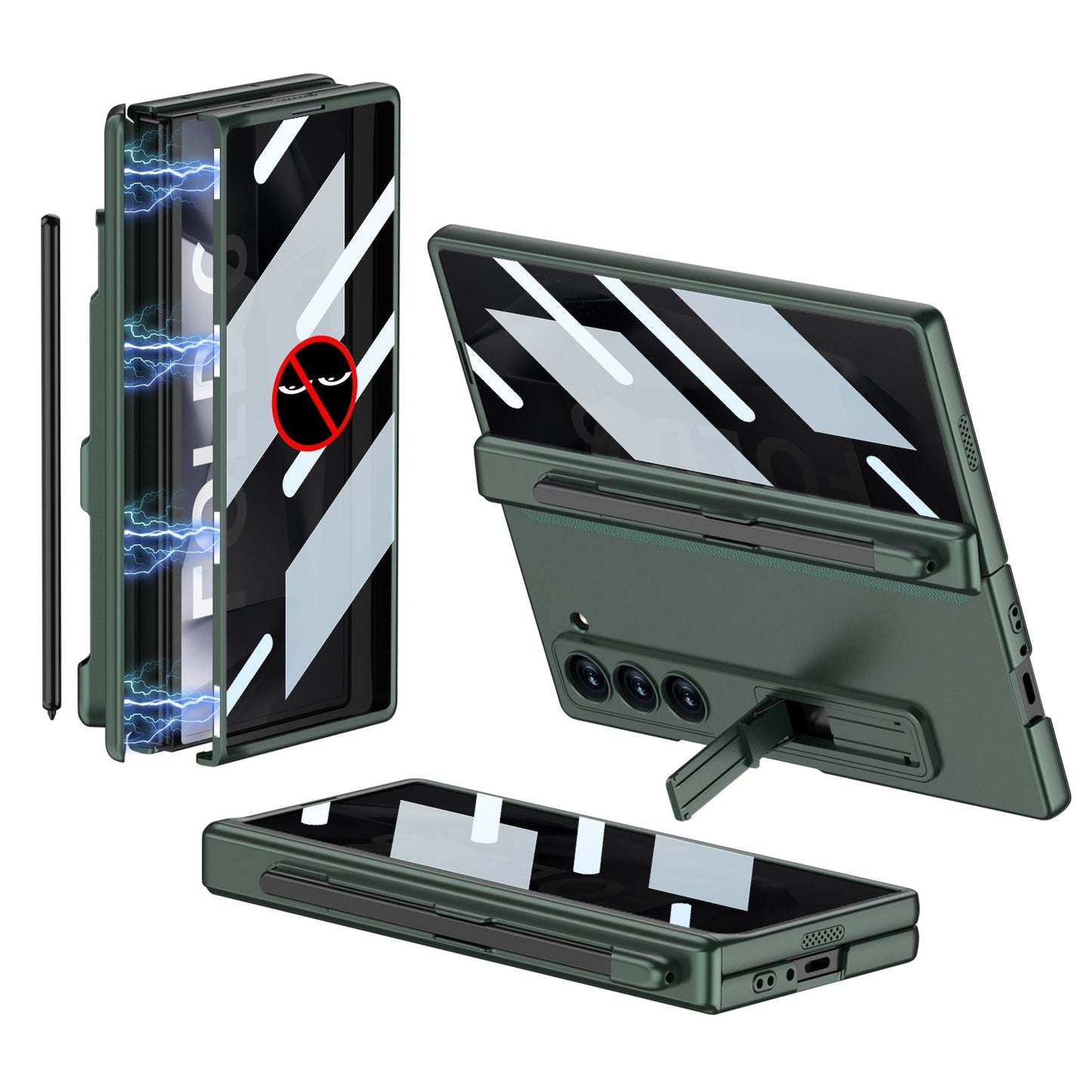 Magnetic Hinge Hidden Bracket Case With Pen Slot For Galaxy Z Series