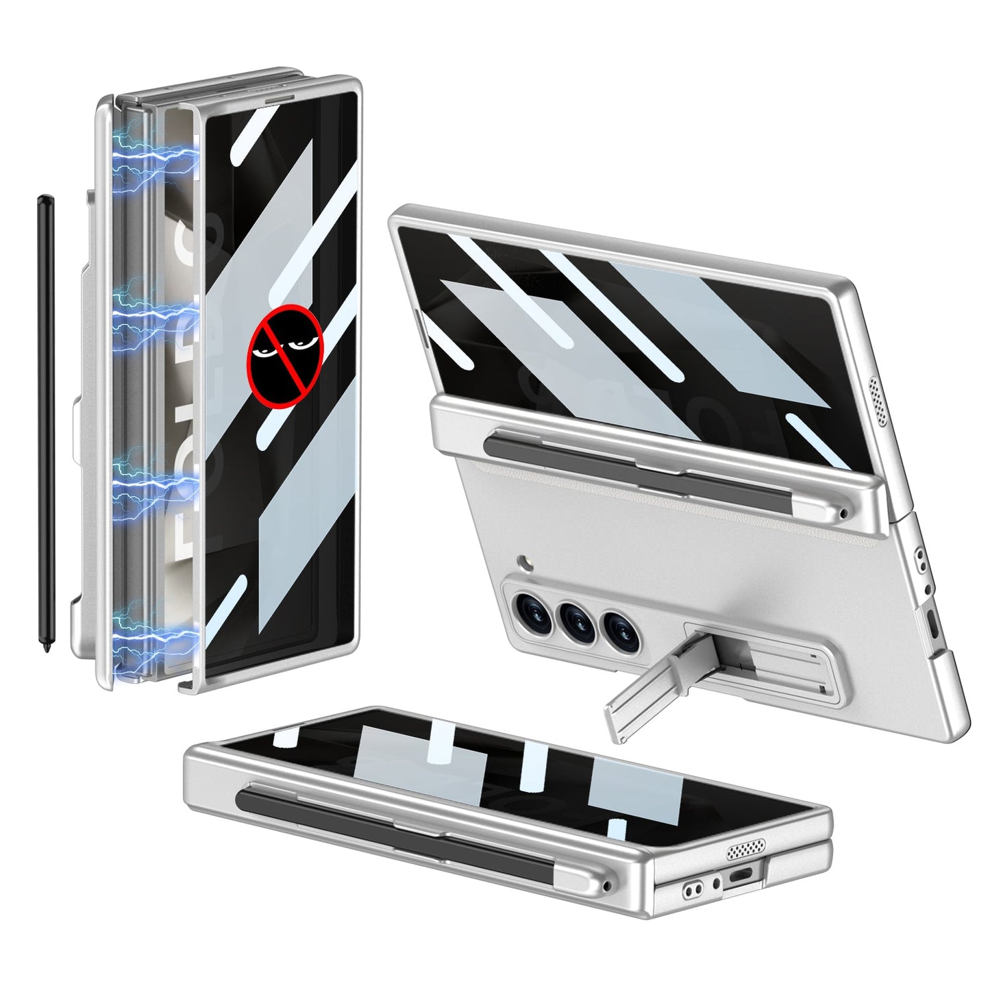 Magnetic Hinge Hidden Bracket Case With Pen Slot For Galaxy Z Series