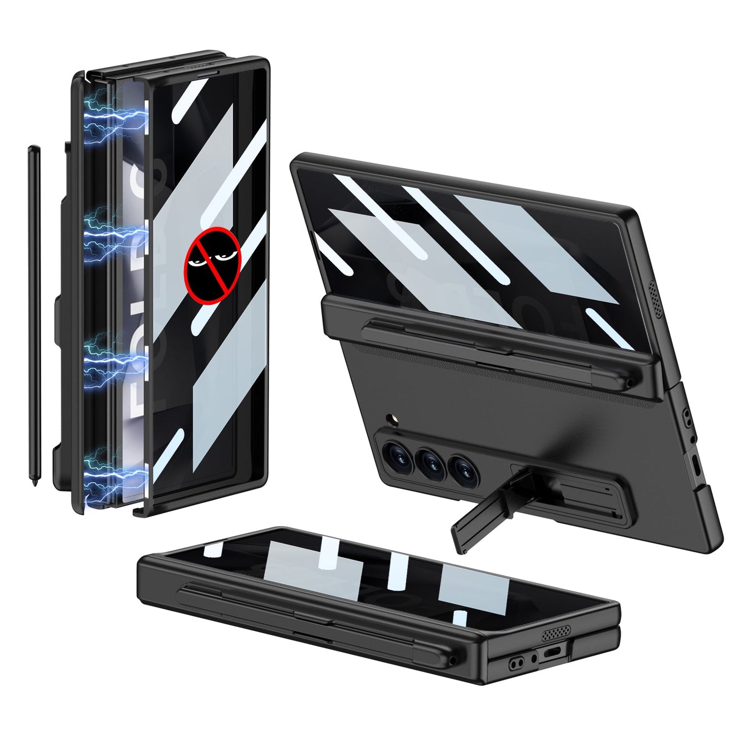 Magnetic Hinge Hidden Bracket Case With Pen Slot For Galaxy Z Series