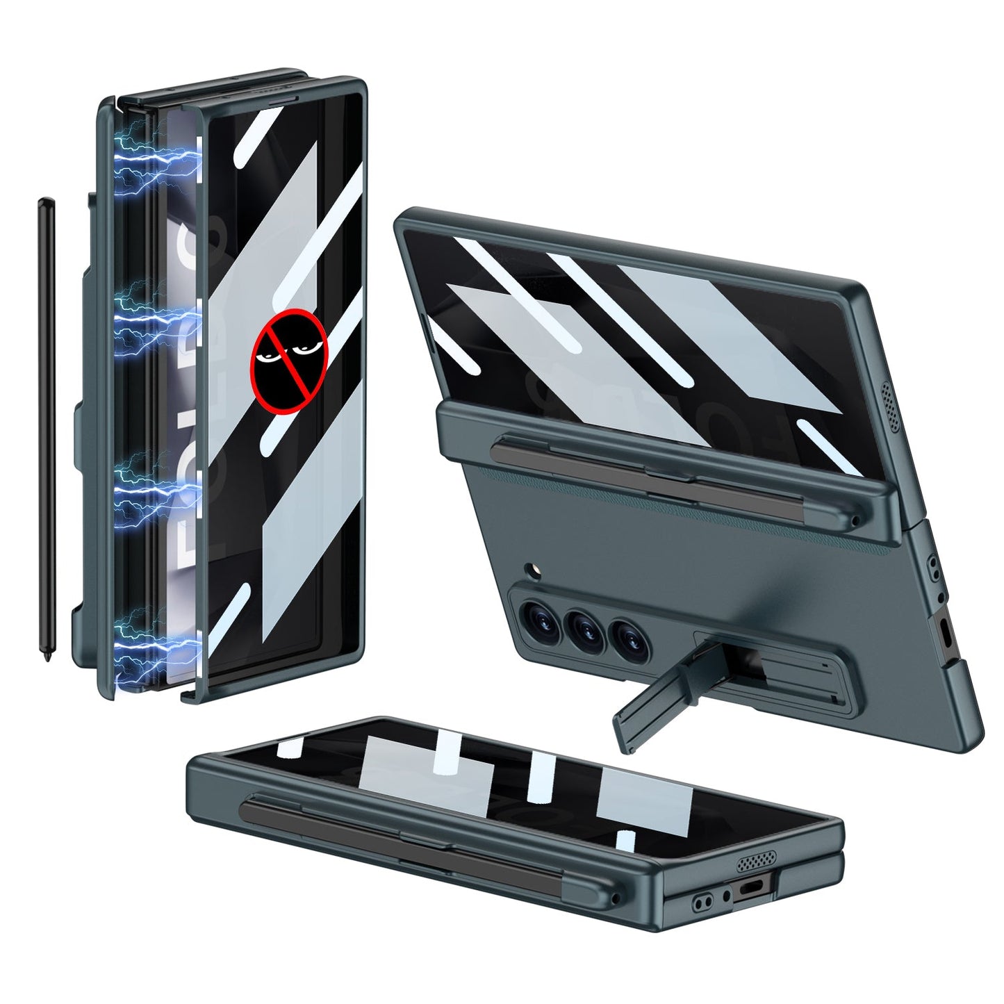 Magnetic Hinge Hidden Bracket Case With Pen Slot For Galaxy Z Series