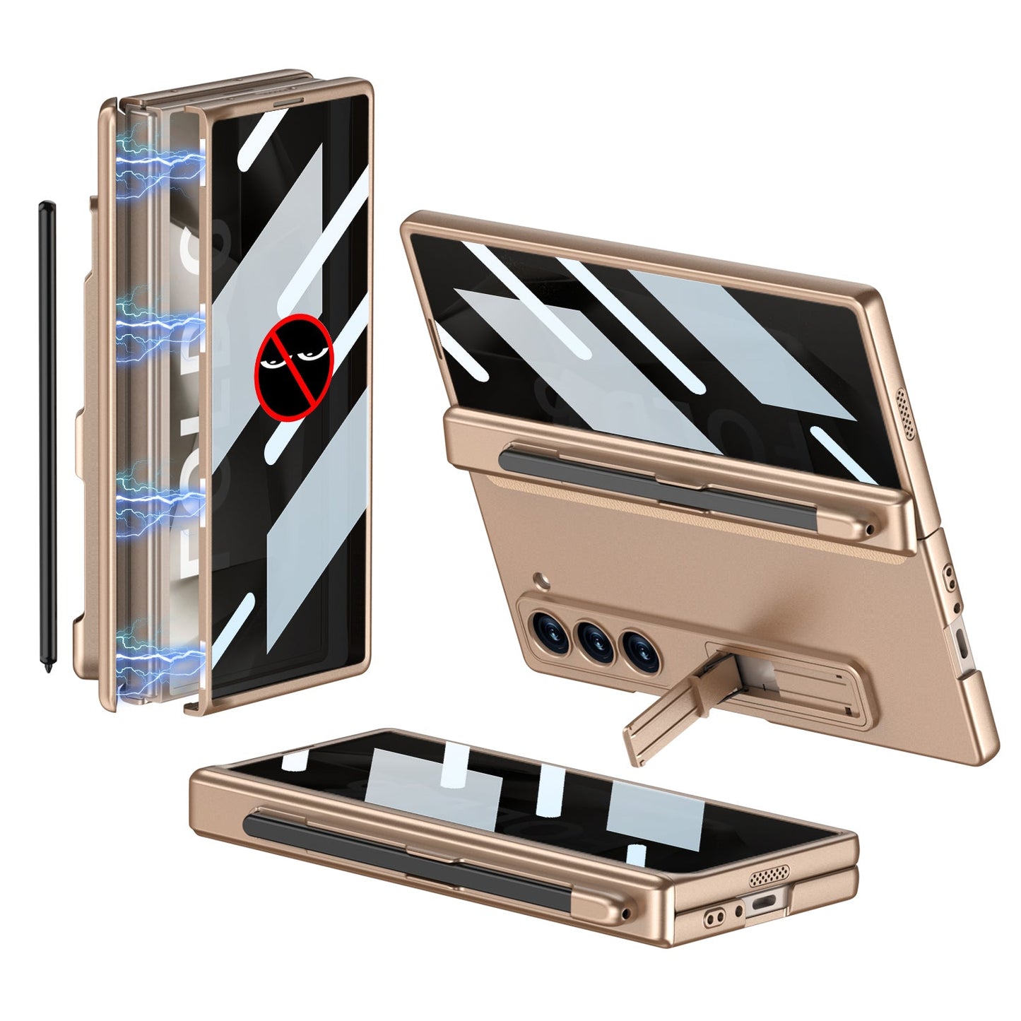 Magnetic Hinge Hidden Bracket Case With Pen Slot For Galaxy Z Series