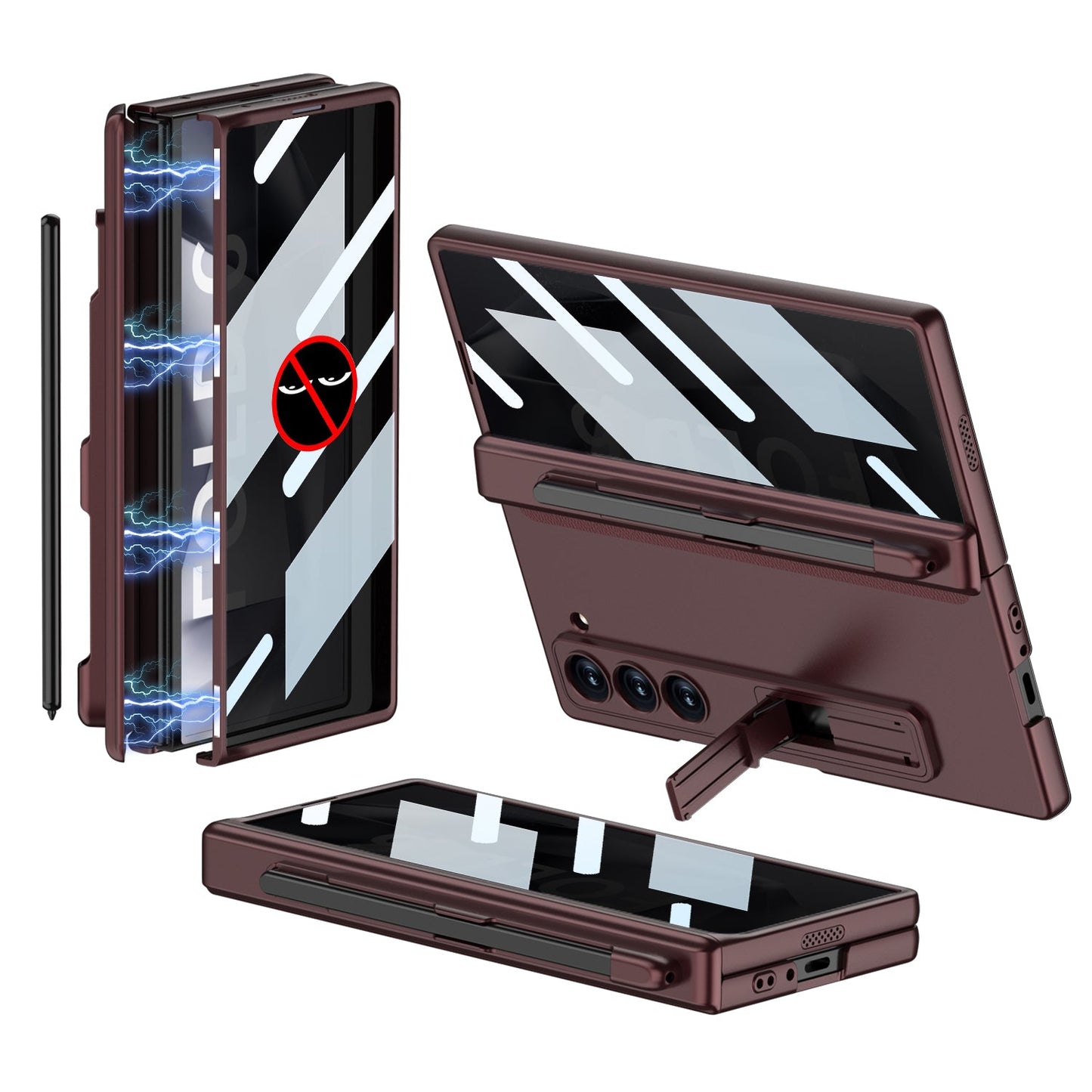 Magnetic Hinge Hidden Bracket Case With Pen Slot For Galaxy Z Series