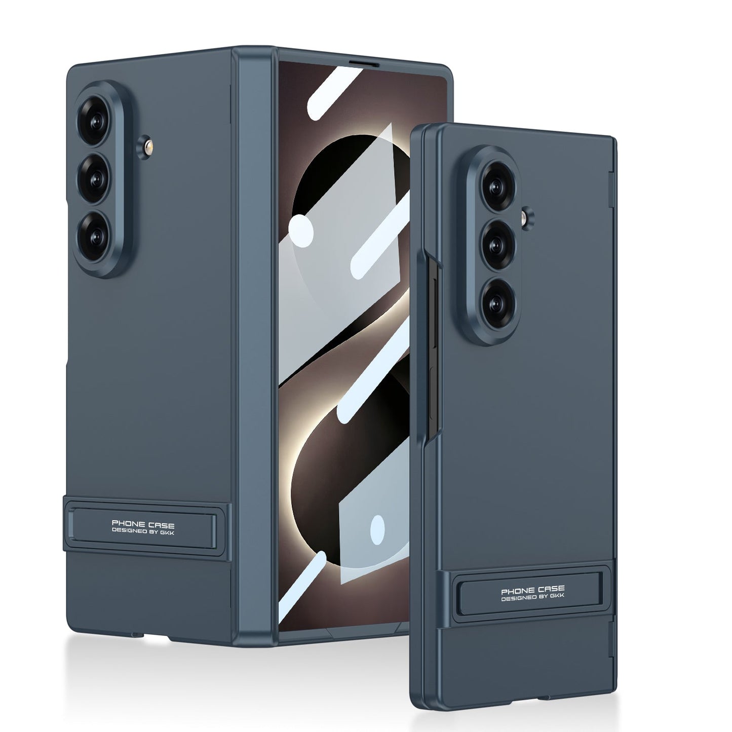 Business-style Bracket Magnetic Hinge Phone Case With Back Screen Film For Galaxy Z Fold 7/8 Ultra Wide