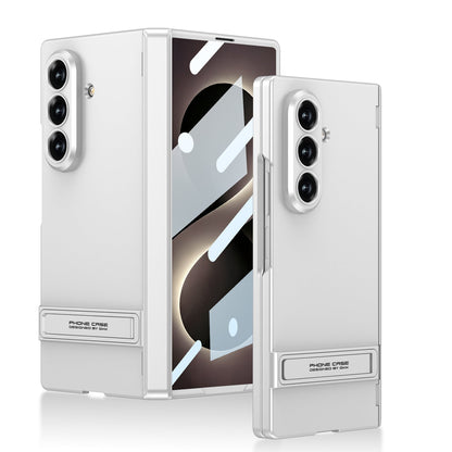 Business-style Bracket Magnetic Hinge Phone Case With Back Screen Film For Galaxy Z Fold 7/8 Ultra Wide