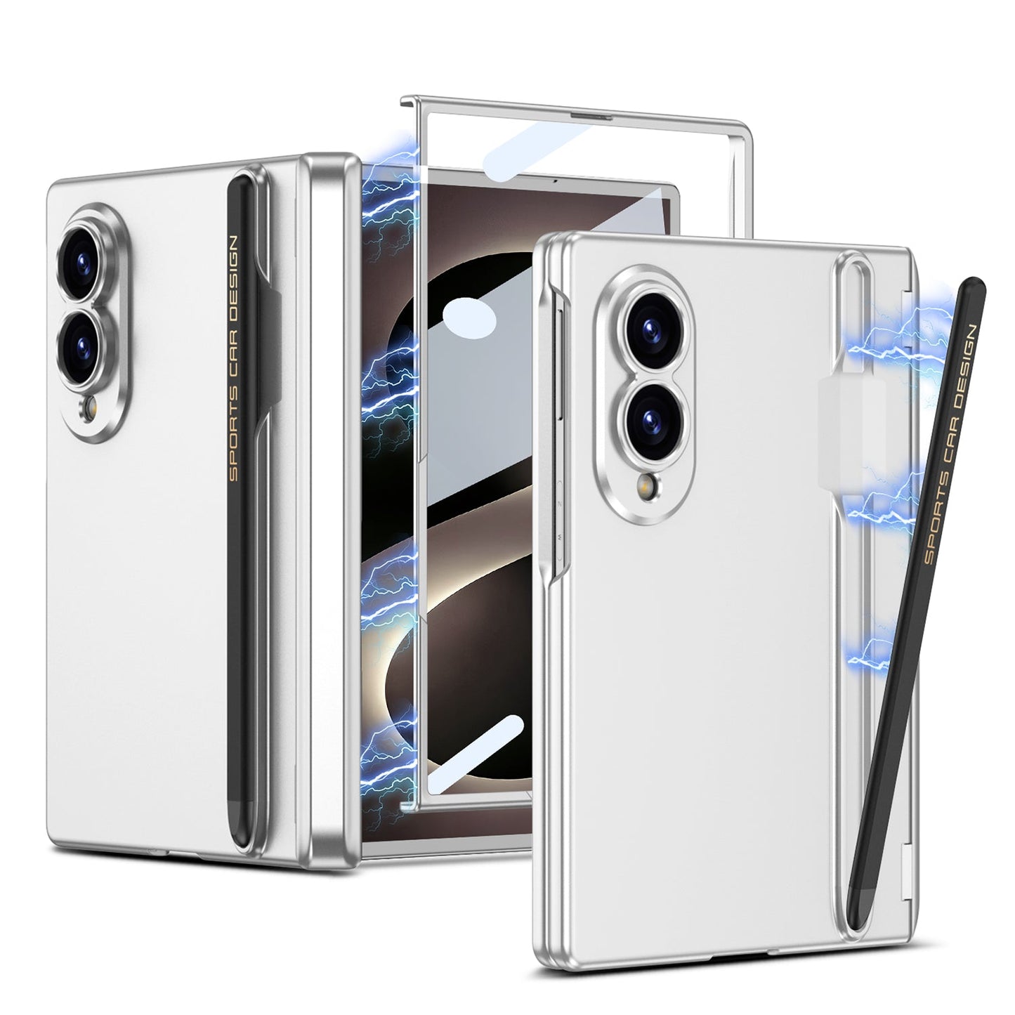 Magnetic Hinge Protective Phone Case With Pen-slot & Stylus & Screen Glass Flim For Galaxy Z Fold8