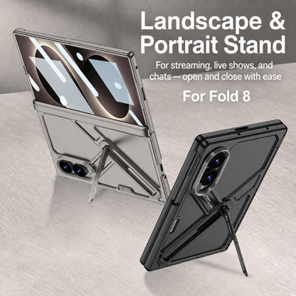 Armor Full-Body Protection Case For Galaxy Z Fold 8 – Hidden Kickstand,Tempered Glass Screen Protector