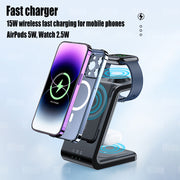 3 In 1 Magnetic Wireless Charger With Power Bank MagSafe External Auxiliary Battery