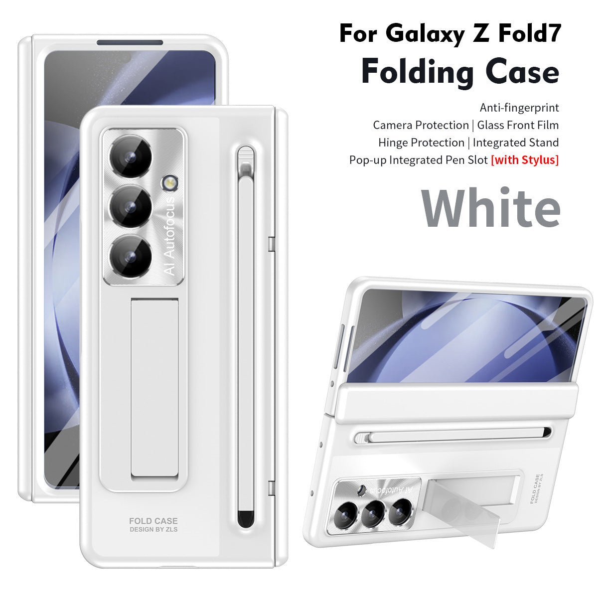 Armor Electroplated Phone Case With Pen Tray & Stylus & Glass Film For Galaxy Z Fold 8/7/6/5/4