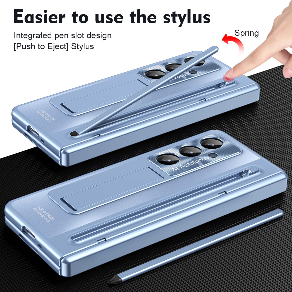 Armor Electroplated Phone Case With Pen Tray & Stylus & Glass Film For Galaxy Z Fold 8/7/6/5/4