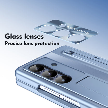 Armor Electroplated Phone Case With Pen Tray & Stylus & Glass Film For Galaxy Z Fold 8/7/6/5/4