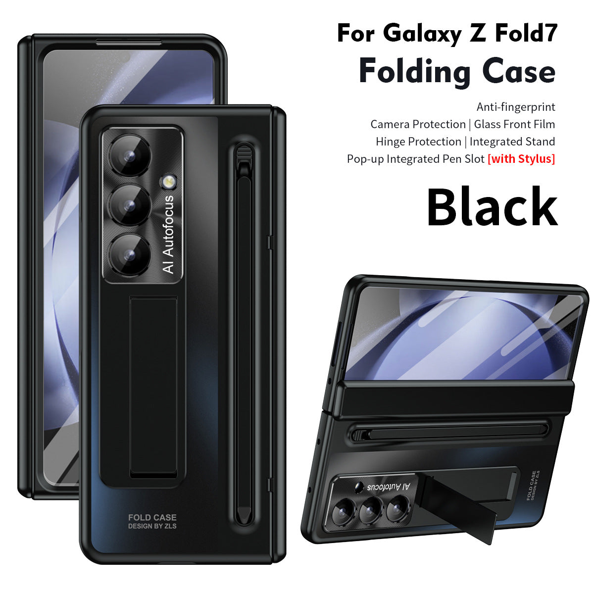Armor Electroplated Phone Case With Pen Tray & Stylus & Glass Film For Galaxy Z Fold 8/7/6/5/4