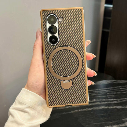 Carbon Fiber Magnetic Armor Case with 360° Ring Holder & Drop Protection