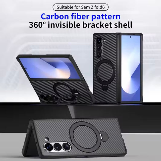 Carbon Fiber Magnetic Armor Case with 360° Ring Holder & Drop Protection