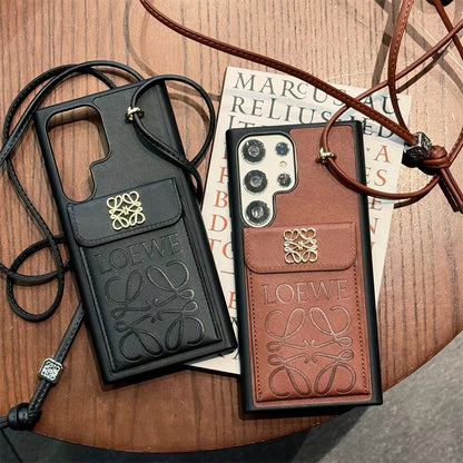 Luxury Leather Crossbody Phone Case with Card Holder