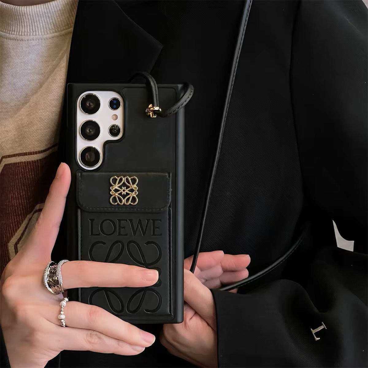 Luxury Leather Crossbody Phone Case with Card Holder