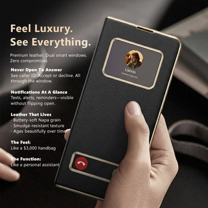 Luxury Flip Cover With Magnetic View Windows