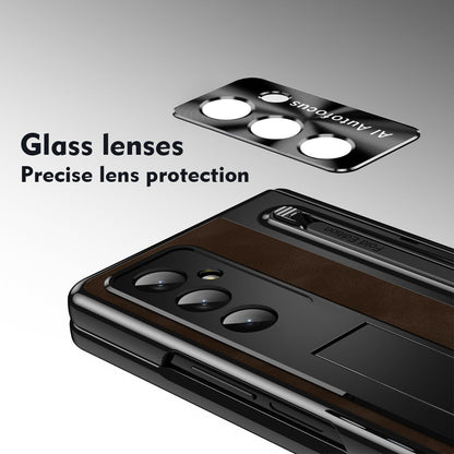 Jazz Retro Style Anyi-fall Protective Leather Phone Case For Galaxy Fold 8/7/6/5/4 With Front Protection Film And Stylus
