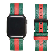 Genuine Leather Striped iWatch Strap