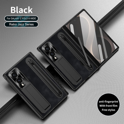 Jazz Retro Style Anyi-fall Protective Leather Phone Case For Galaxy Fold 8/7/6/5/4 With Front Protection Film And Stylus