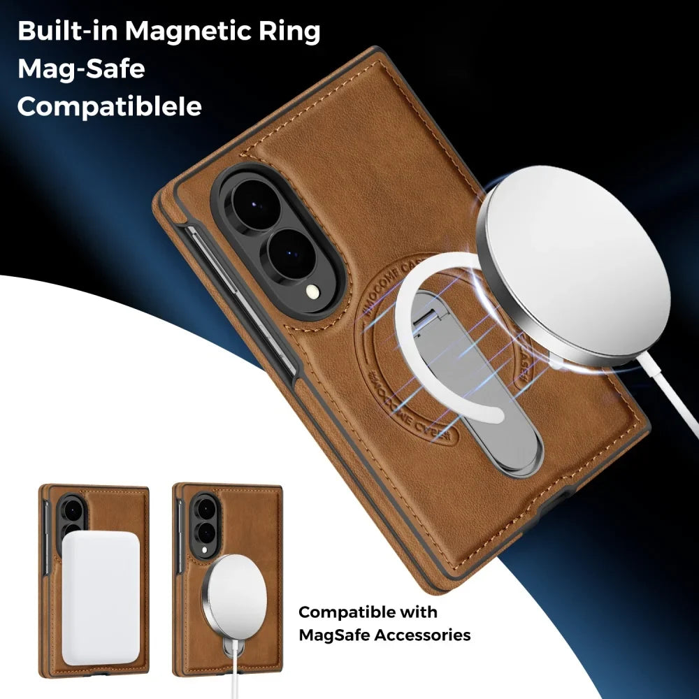 360° Magnetic Leather Stand Case for Galaxy Z Fold 8 Series