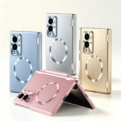 Magnetic Hinge Case with Glass & Stylus For Galaxy Z Fold Series