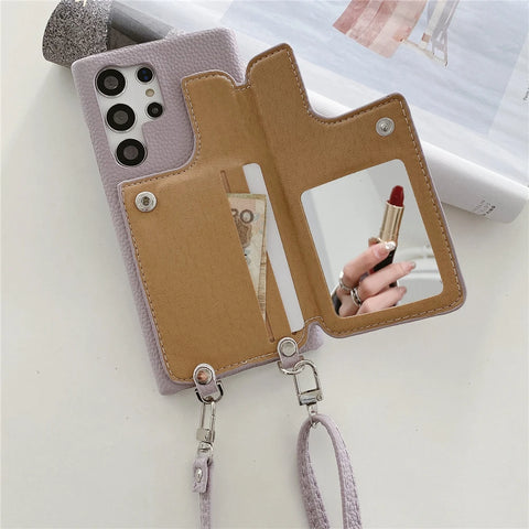 Leather Wallet Ring Holder Case For Samsung Galaxy Series