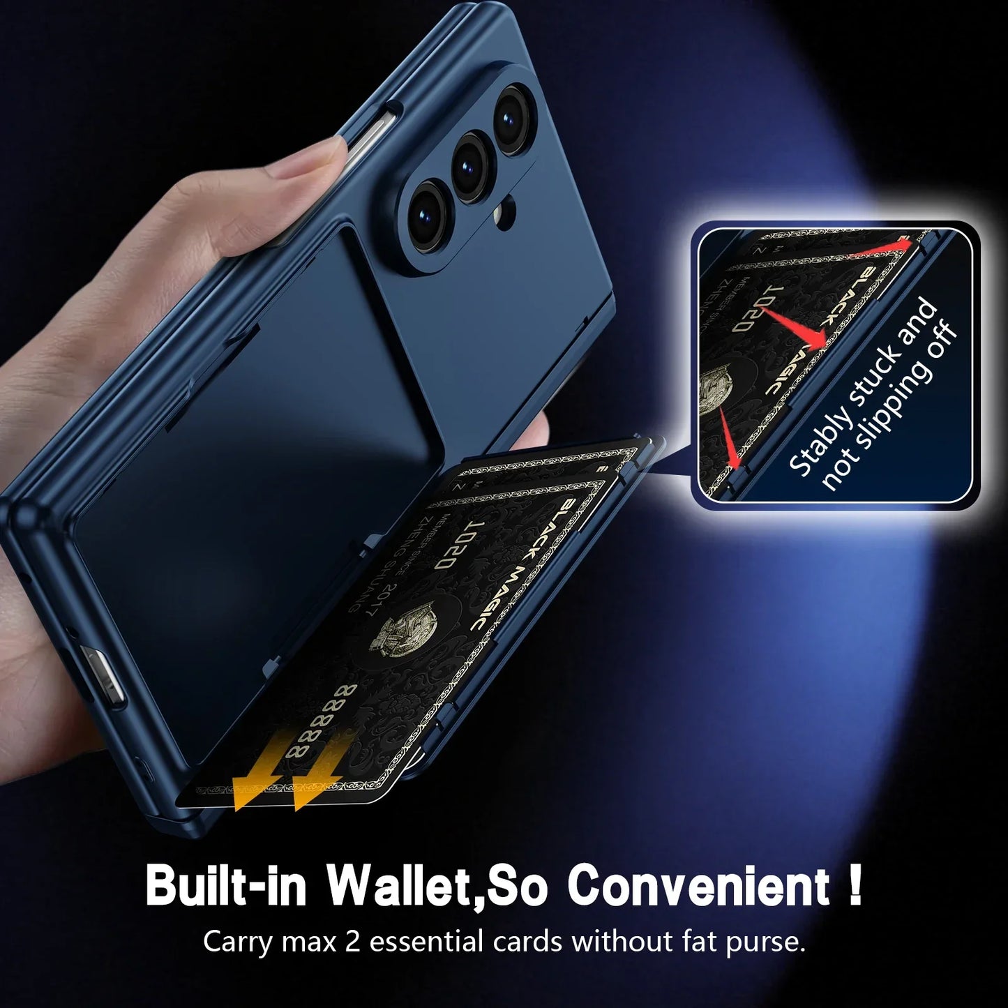 Wallet Stand Shield with Pen Slot & Screen Protection For Z Fold