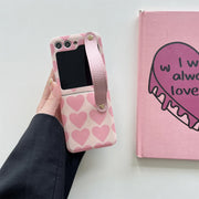 Korean Luxury Cute Love Heart Case For Galaxy Z Flip Series