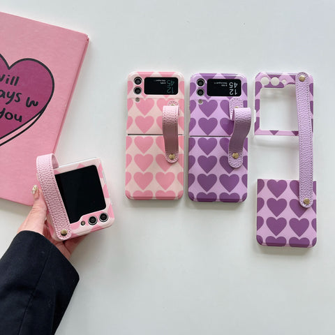 Korean Luxury Cute Love Heart Case For Galaxy Z Flip Series