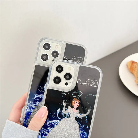 Luxury Disney Cinderella Liquid quicksand Phone Cover