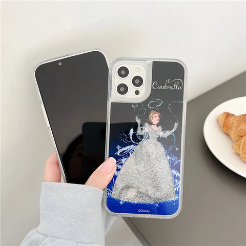 Luxury Disney Cinderella Liquid quicksand Phone Cover