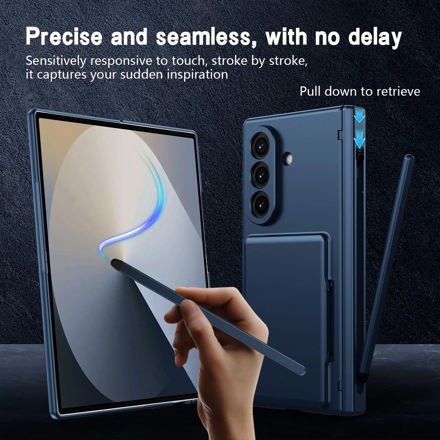 Wallet Stand Shield with Pen Slot & Screen Protection For Z Fold