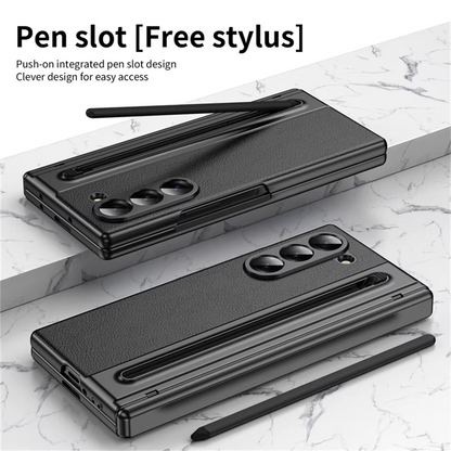 Z Fold Leather Cover + Hinge & Glass Protection