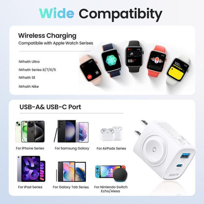 Universal 3-in-1 Smart Watch & Phone Charging Station